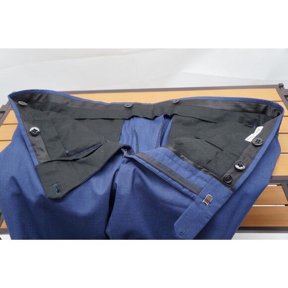 BELVEST Italy Suit Men's 46R 40x30 Striped Flannel Super 120's Wool Dual Vents - Picture 12 of 15